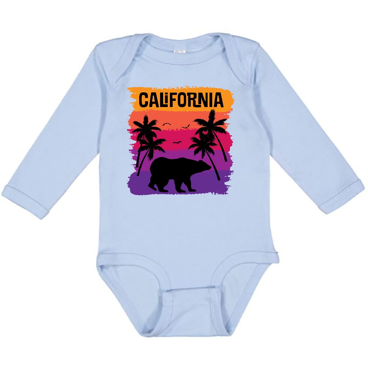 Inktastic California Sunset Vacation Beach Long Sleeve Baby Bodysuit - Soft Cotton Creeper for Newborns & Infants - Perfect for Beach Trips, Family Photos & Casual Outings