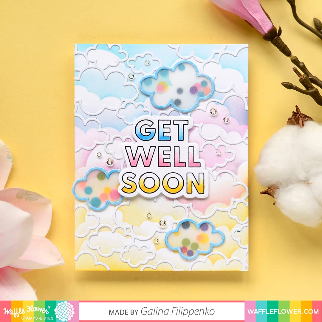 Waffle Flower Get Well Card Die Set - Floral Embossing Cutting Dies for DIY Greeting Cards, Scrapbooking, and Paper Crafts - Perfect for Handmade Get Well Soon Cards and Invitations