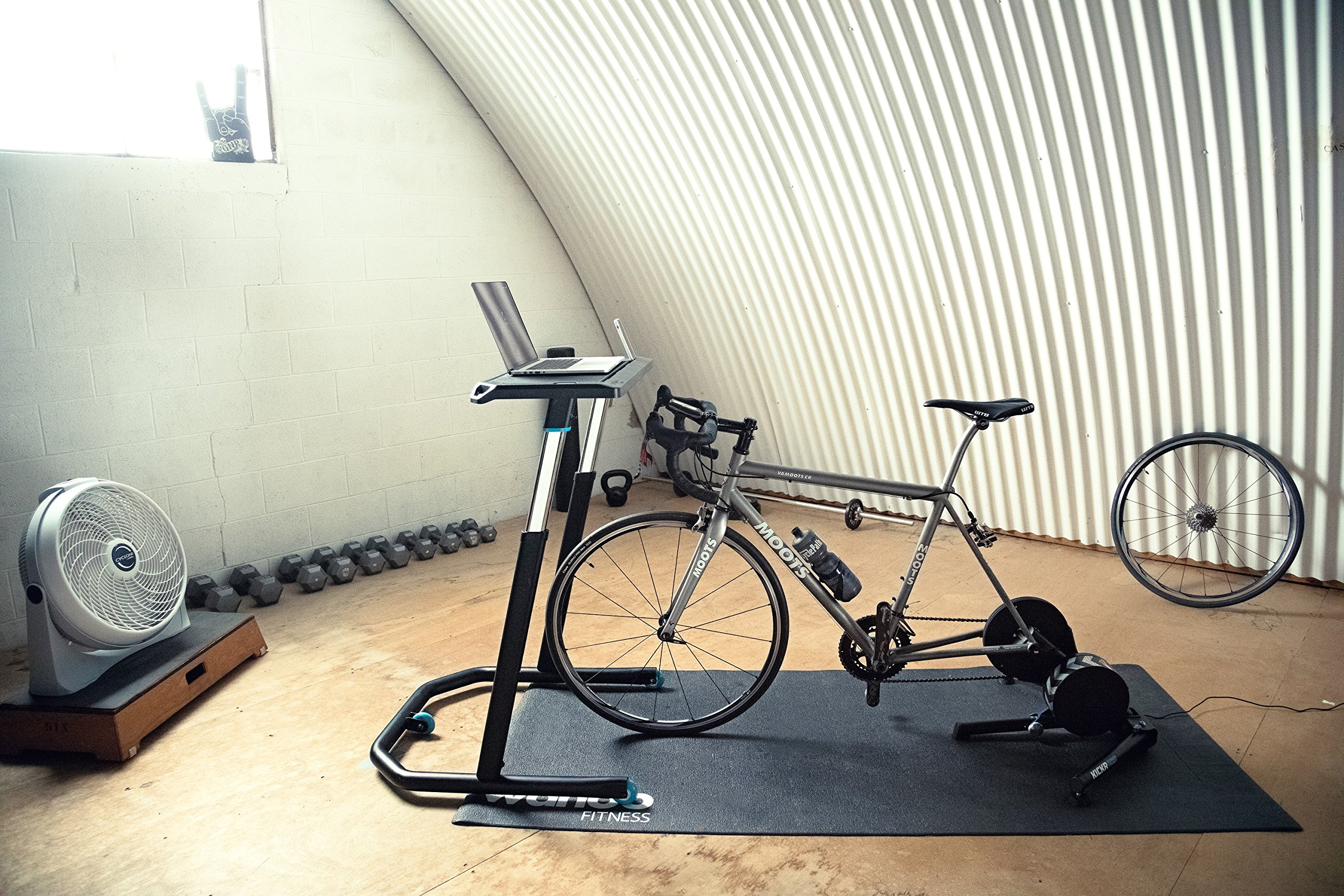 Wahoo KICKR Bike Desk - Adjustable Height Workstation for Indoor Cycling, Spin Bikes & Standing Desks | Perfect for Home Office & Workout Setup