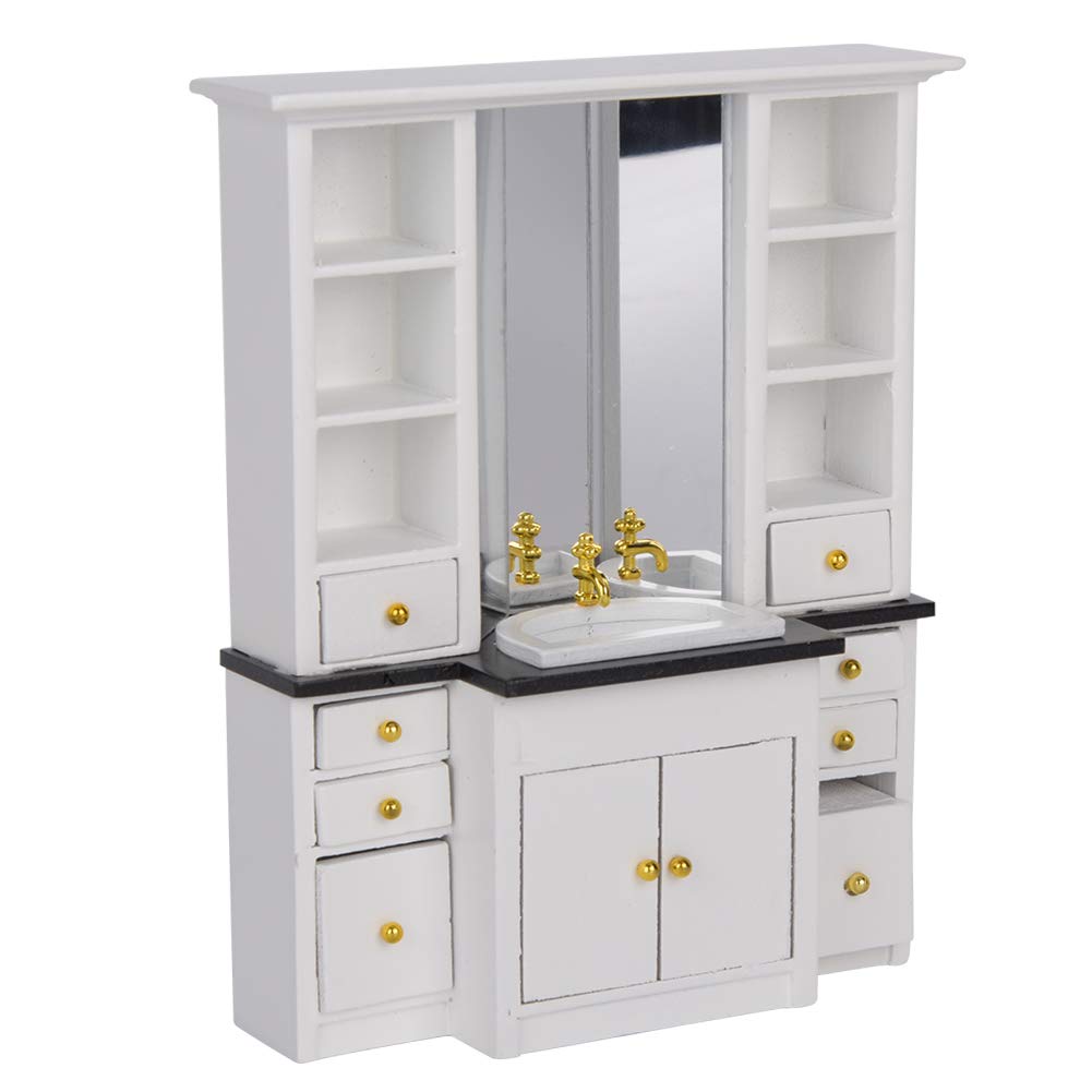Miniature Wooden Dollhouse Sink - Realistic Bathroom Basin & Kitchen Accessory for Dollhouse Play, DIY Projects & Collectibles | Perfect for Kids' Playhouse, Miniature Displays & Model Home Decor