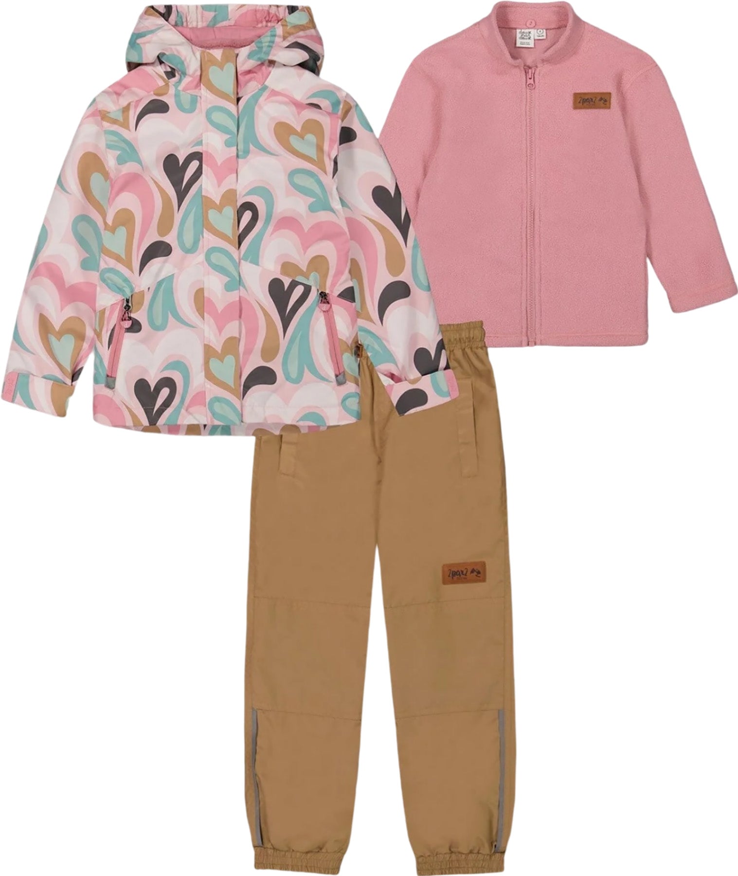 3 in 1 Mid Season Outerwear Set with Printed Jacket for Big Girls - Stylish Fall/Winter Layering Outfit for School, Playdates & Outdoor Activities