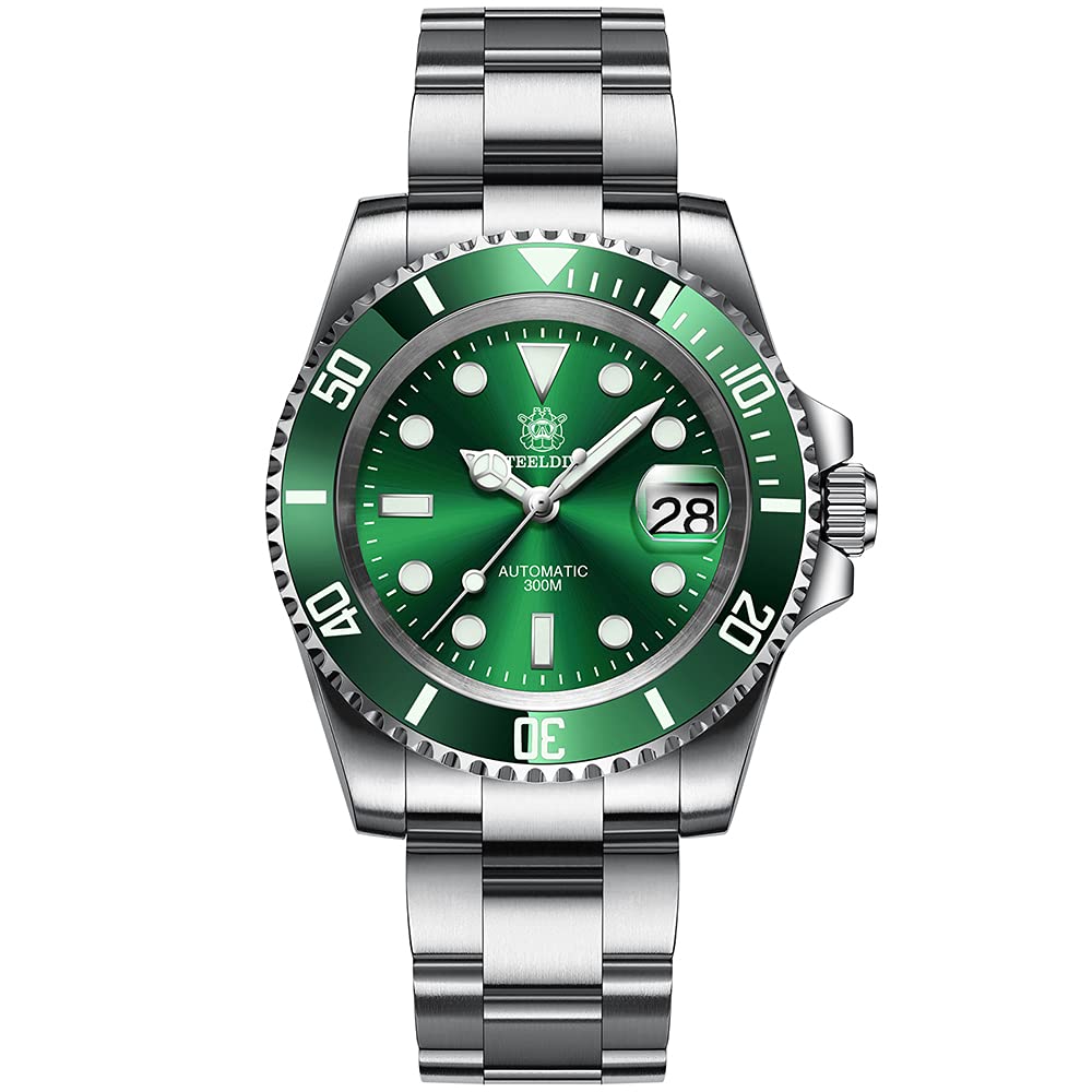 STEELDIVE Men's Automatic Diver Watch - Luxury Water Ghost Self-Winding Mechanical Wristwatch with 200m Water Resistance, C3 Luminous, Diving Chronograph Bezel & Sapphire Crystal - Perfect for Scuba Diving, Snorkeling and Outdoor Adventures
