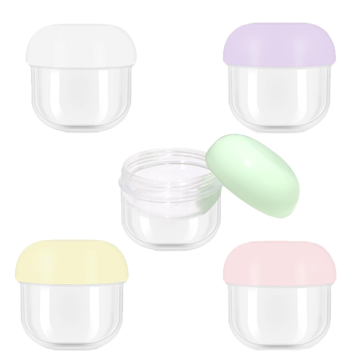 5-Pack 20ml Small Travel Containers for Creams & Lotions - Leak-Proof Mini Cosmetic Jars, TSA Approved Makeup Containers - Perfect for Toiletries, Skincare & Travel Essentials (Ideal for Airplane, Gym & Vacation Use)