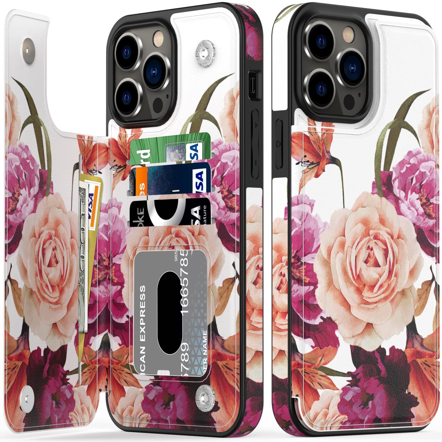 Premium Luxury Flip Folio Leather Wallet Case for iPhone 12 Pro Max 6.7