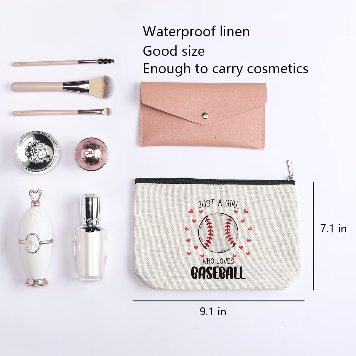 **Funny Baseball Themed Makeup Bag - Best Gift for Women Sports Lovers, Sisters & BFFs - Perfect for Birthdays, Christmas & Game Day Essentials**