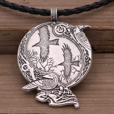 LADONNA 10Pcs Owl and Moon Pendant Necklace for Men - Gothic Pagan Crow Jewelry Set - Perfect for Halloween, Cosplay, and Witchy Fashion Accessories