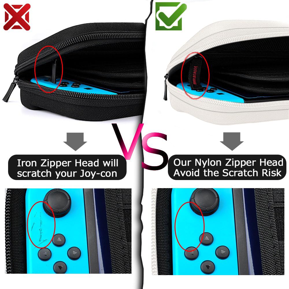Premium Hard Shell Travel Carrying Case for Nintendo Switch & Switch OLED - Protective Pouch with 20 Game Cartridge Slots for Console & Accessories | Perfect for Gaming On-The-Go, Travel Protection & Organized Storage