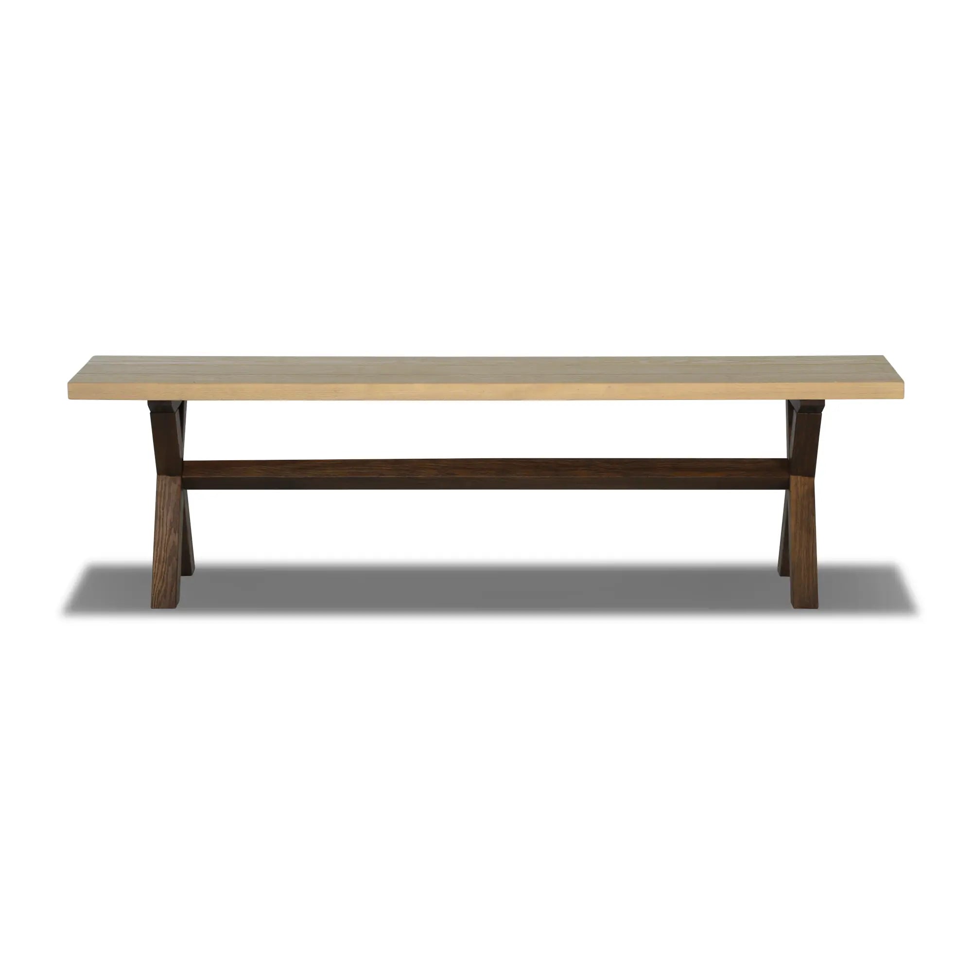 Solid Wood Bench - Cascais Style Handcrafted Wooden Bench for Patio, Garden, or Entryway - Durable & Weather-Resistant Outdoor Seating
