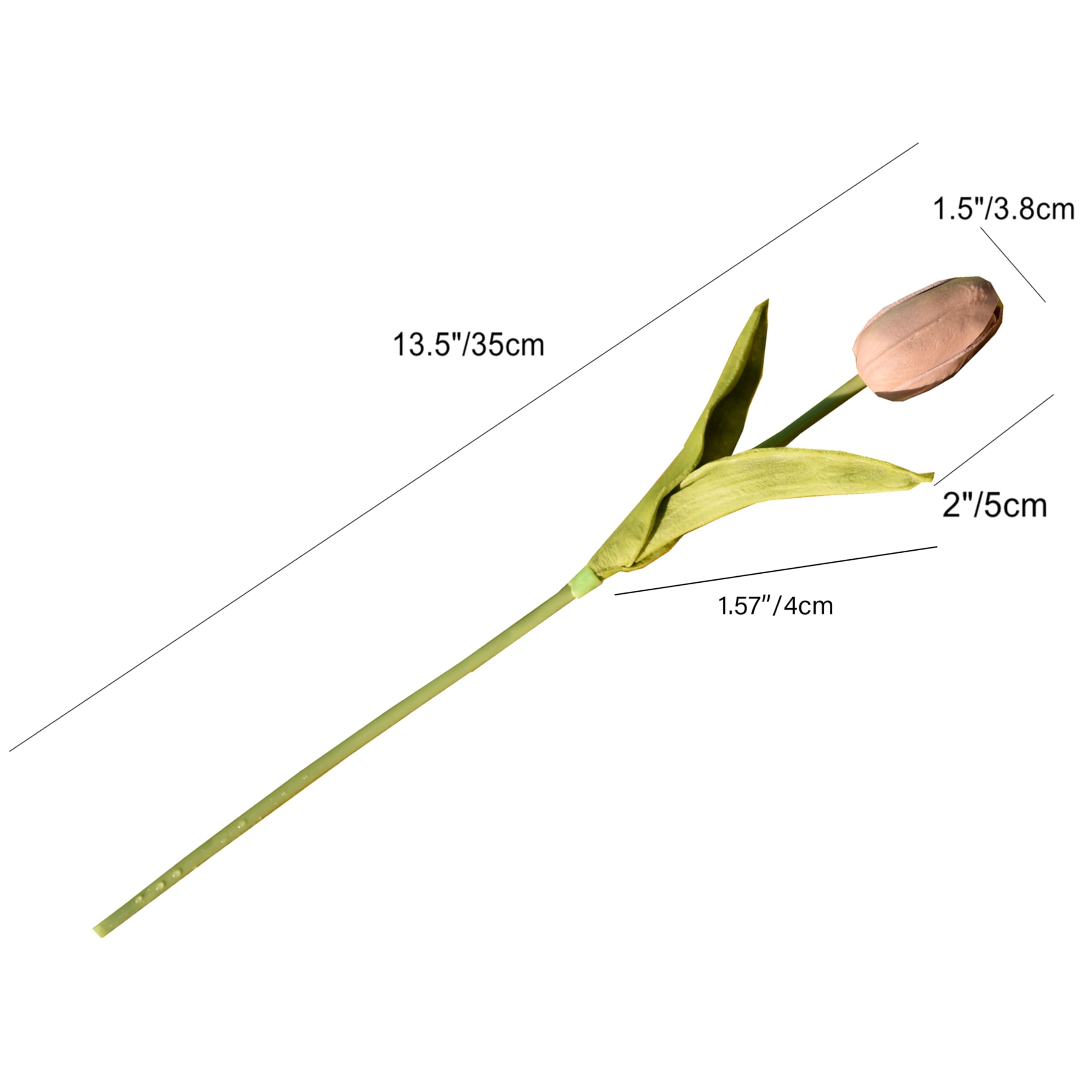 20pcs Brown Artificial Tulip Silk Flowers 13.5