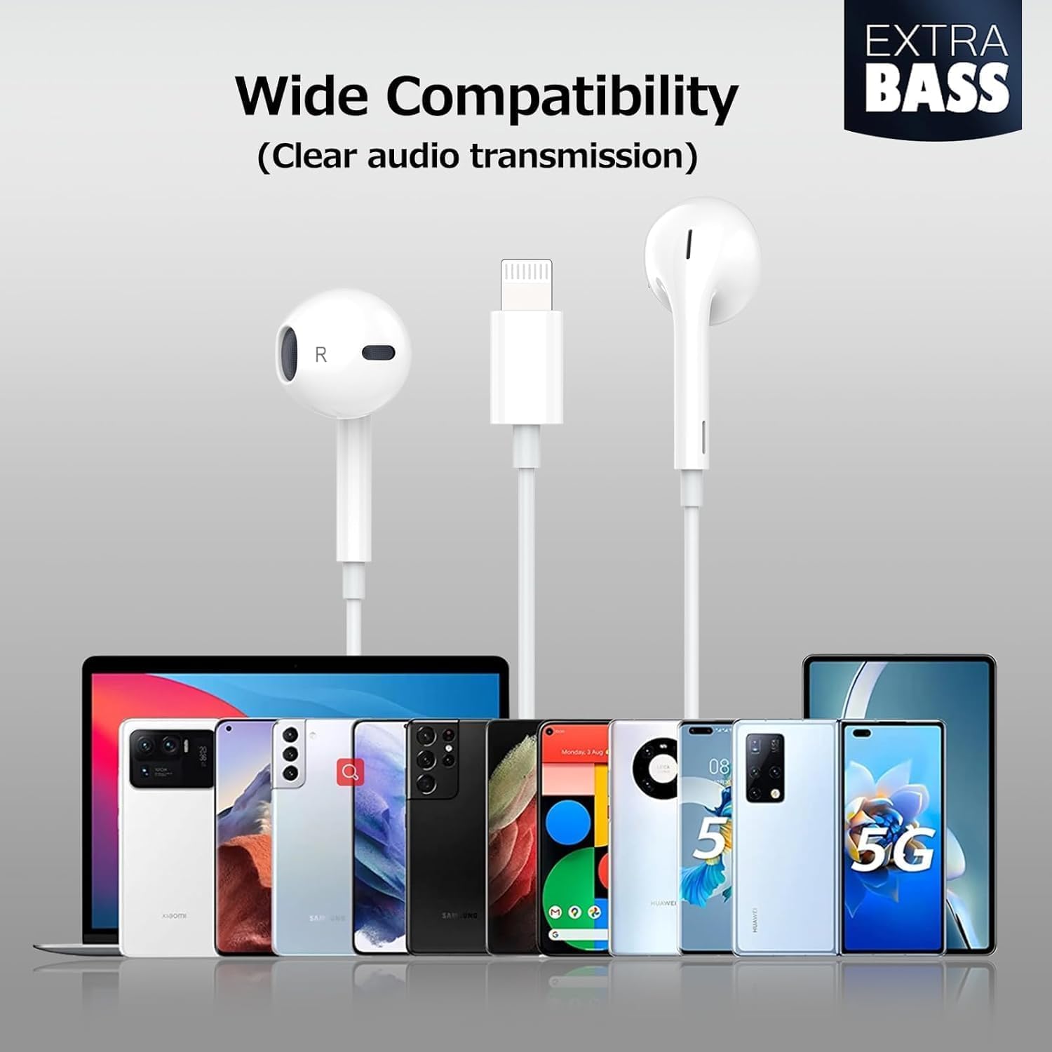 2 Pack Wired Earbuds with Built-in Mic & Volume Control - Noise Canceling Headphones for iPhone 14/13/12/11/SE/X/XR/XS/8/7 - Perfect for Gym, Commuting & Work Calls