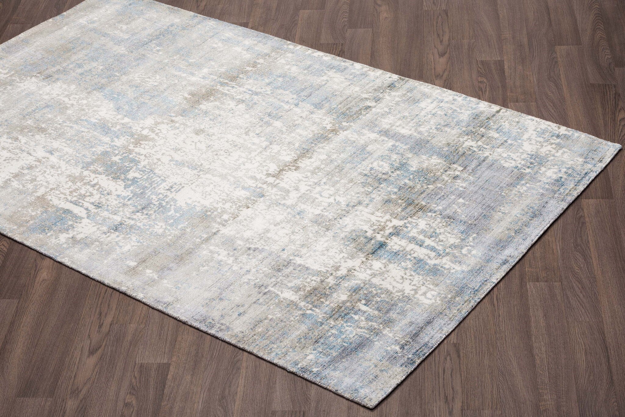 Allure Hand Loomed Viscose Blue Area Rug - Soft Bohemian Style Rug for Living Room, Bedroom & Nursery Decor