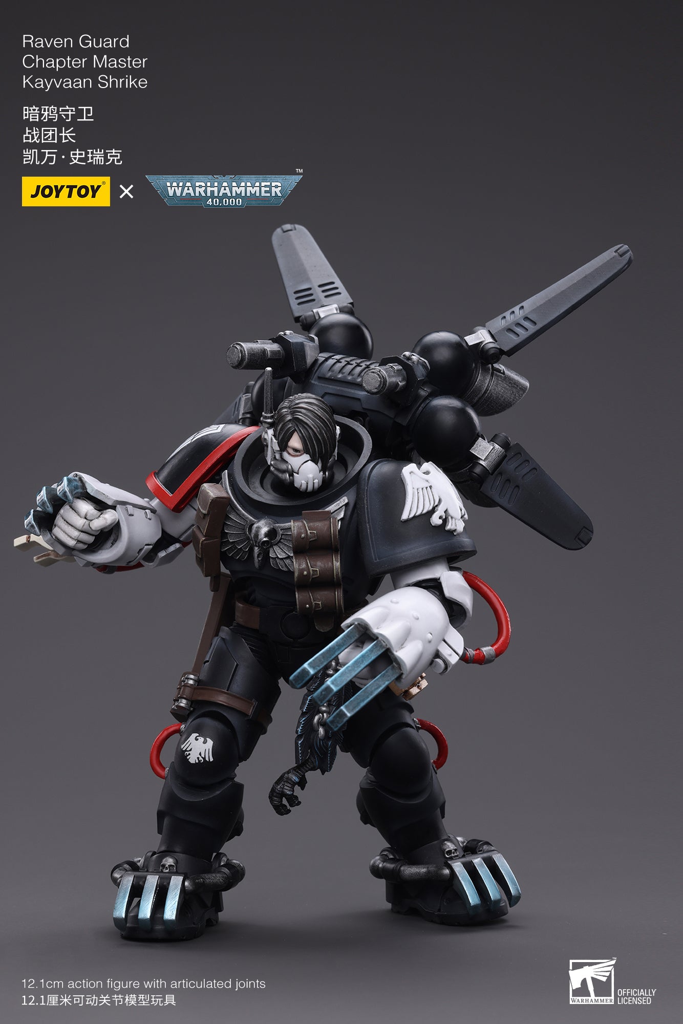 1/18 JOYTOY Warhammer 40K Raven Guard Chapter Master Kayvaan Shrike Action Figure - Collectible Miniature for Tabletop Gaming & Display