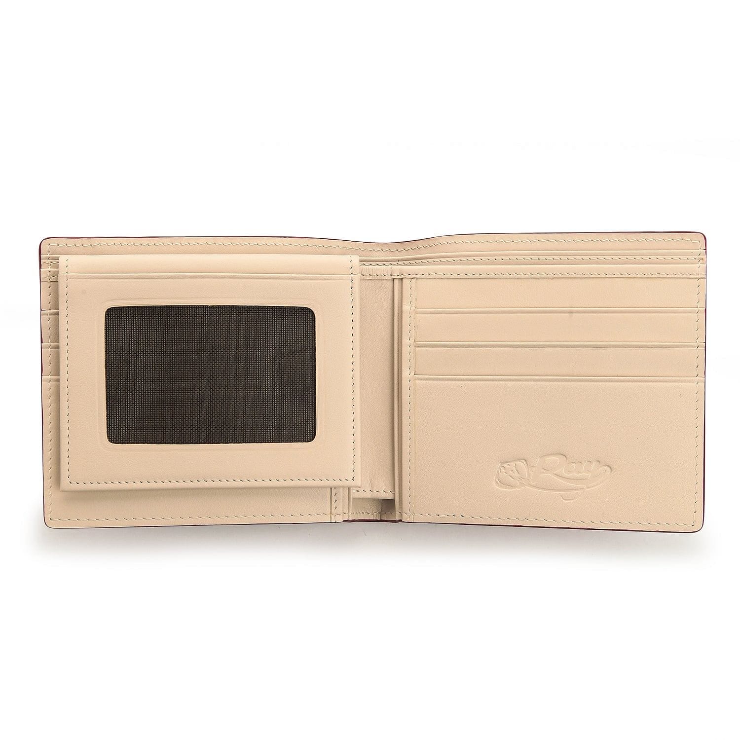 Genuine Stingray Skin Leather Wallet for Men - Red Burgundy Luxury Billfold - Perfect for Everyday Use, Business & Gift Giving