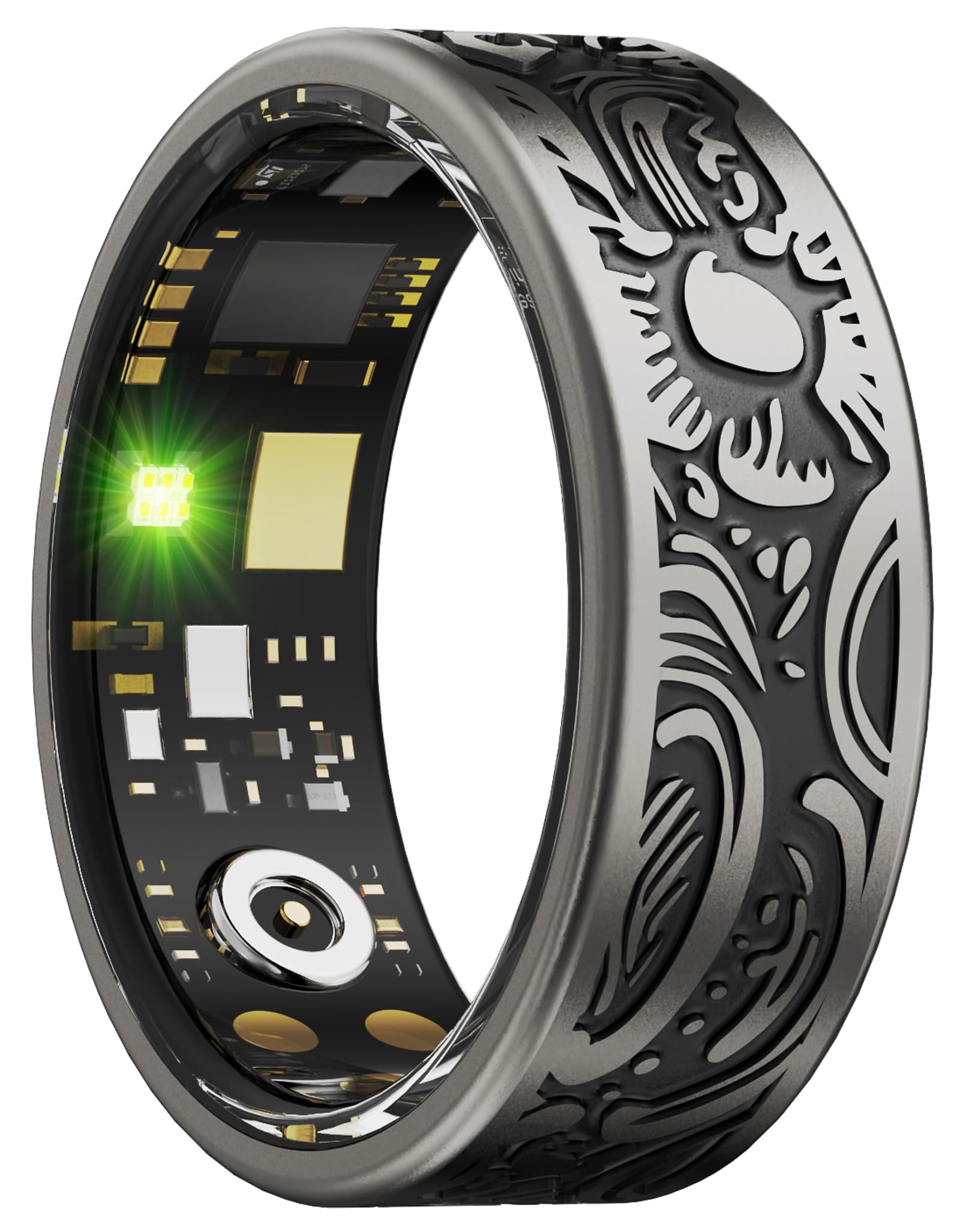 Smart Ring for Men & Women - Heart Rate Monitor, Blood Oxygen (SpO2) & Sleep Tracker - Fitness Tracker with Gesture Control, GPS Pedometer, Step & Calorie Counter - Waterproof Health Ring Compatible with iOS & Android Phones - Perfect for Workouts, Sleep Monitoring & Daily Activity Tracking