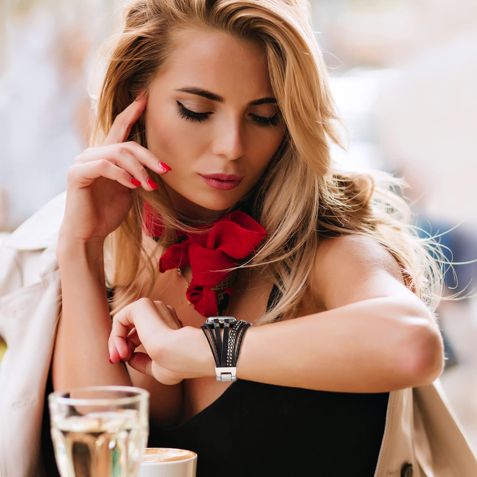 20mm Beaded Smart Watch Band Compatible with Samsung Galaxy Watch 7/6/5/4/Active 2/5 Pro/3/4 Classic (40mm 44mm 41mm 42mm 46mm) - Boho Bracelet Strap for Women & Men | Perfect for Casual Wear, Office & Boho Fashion Accessories