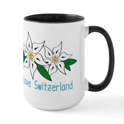 White/Black Inside - I Love Switzerland Large Mug