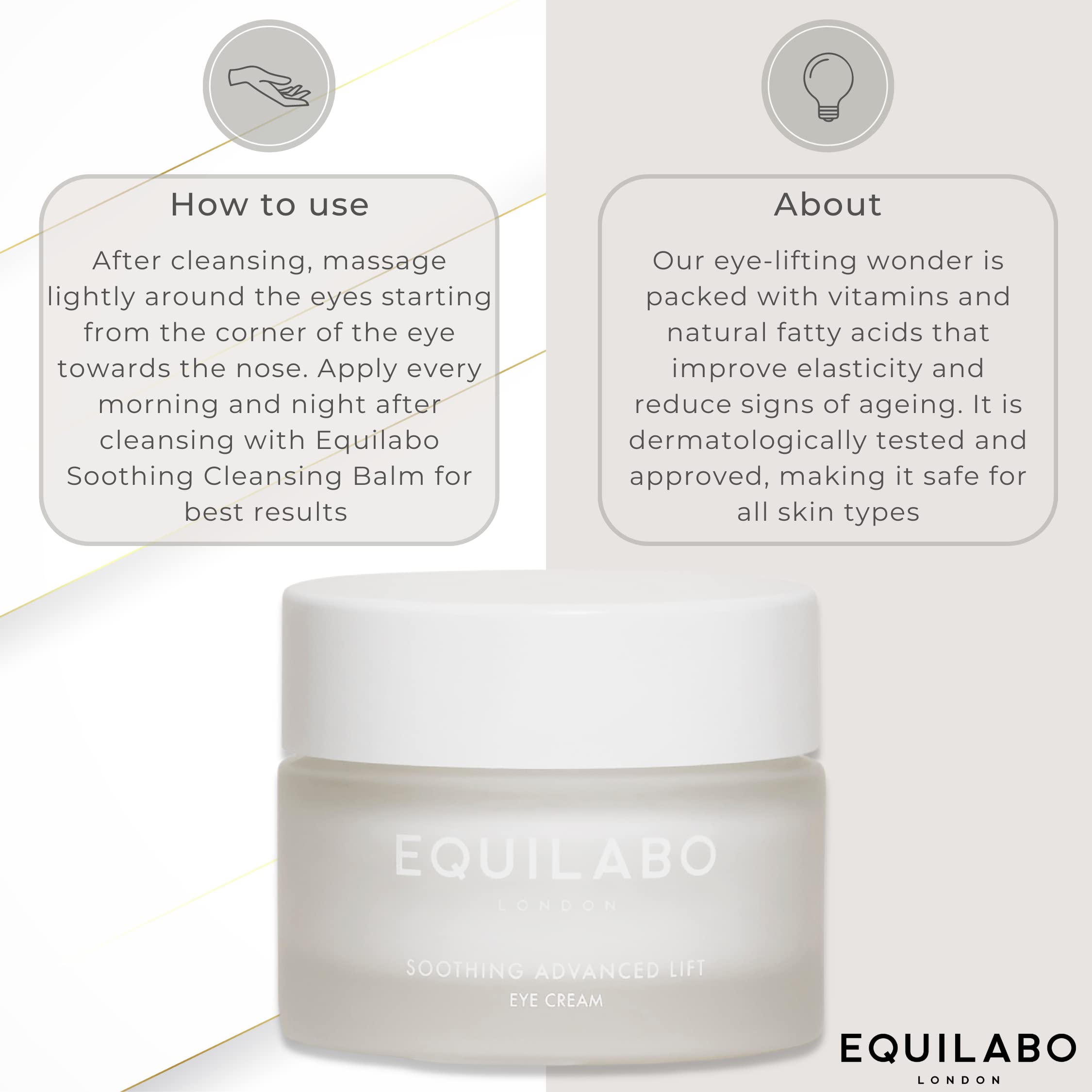 Equilabo London Anti-Aging Eye Cream - Firming & Hydrating Treatment for Dark Circles, Wrinkles & Puffiness - Vegan, Dermatologist-Tested Day & Night Eye Cream (15ml) - Perfect for Morning & Evening Skincare Routine