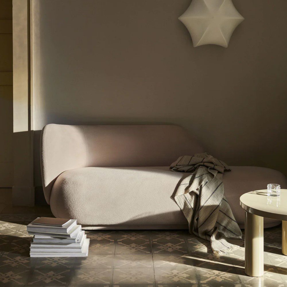 FERM LIVING Rico Divan Left Sofa in Tonus Off White - Modern Scandinavian Living Room Furniture for Small Spaces & Apartments