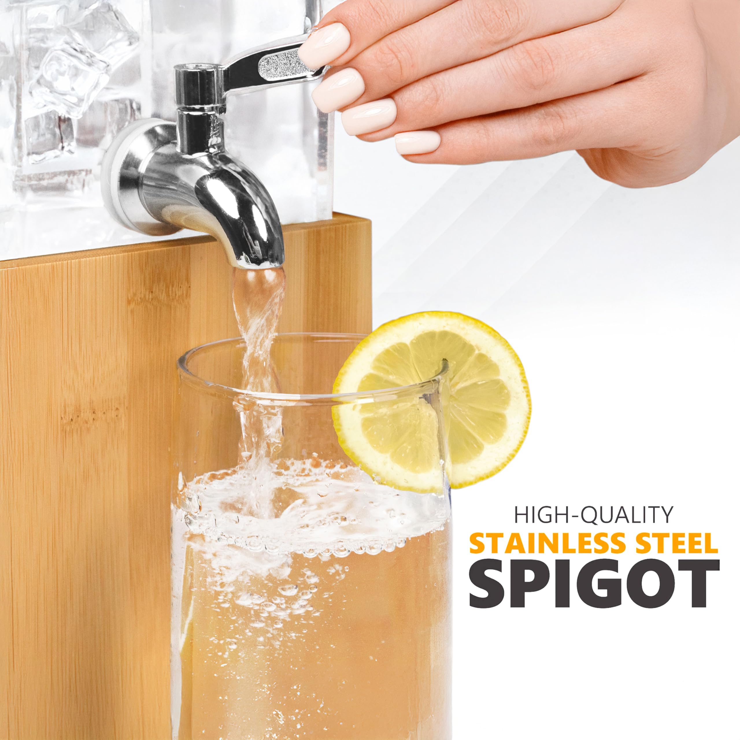 1.25 Gallon Acrylic Beverage Dispenser with Stand - Perfect for Parties, Events & Home Use - Water, Juice & Punch Dispenser - Essential Hosting & Serving Solution