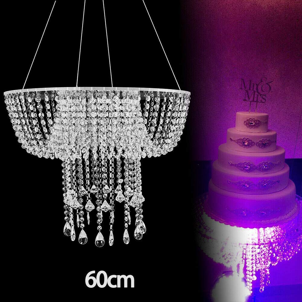 YIYIBYUS Clear Acrylic Swing Cake Stand - 60cmx46cm Romantic Wedding Hanging Dessert Display for Weddings, Birthdays & Special Events - Elegant Suspended Decor for Cakes, Cupcakes & Pastries
