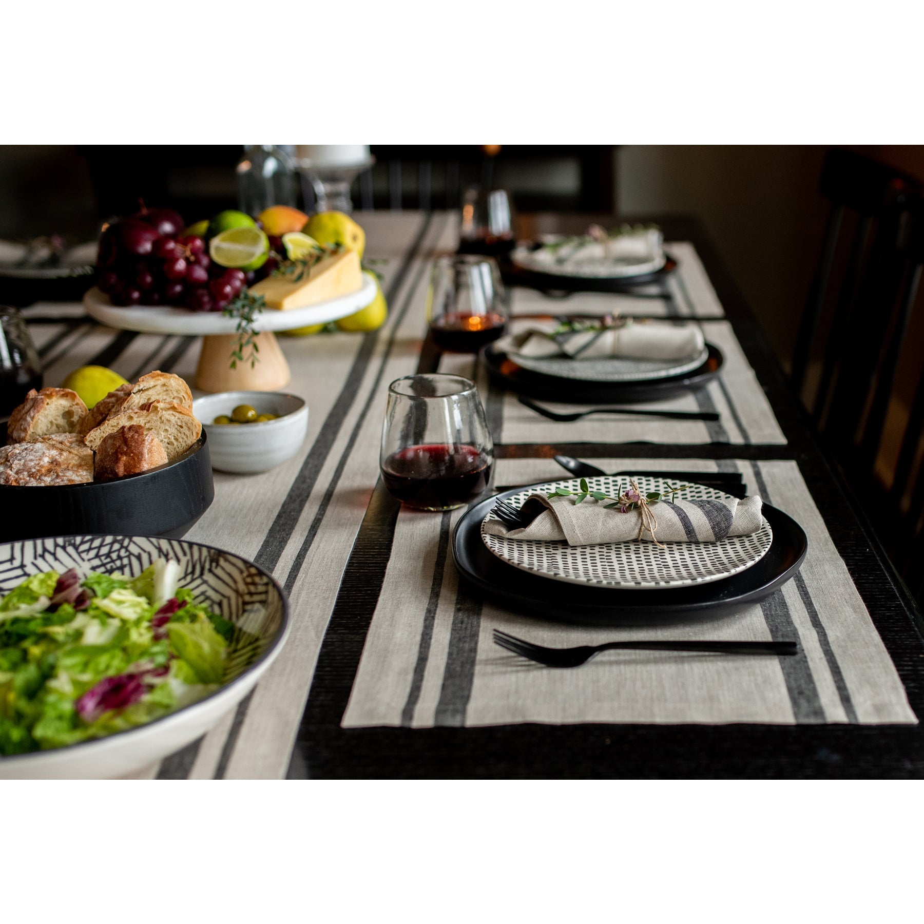 French Striped Cotton Napkins - Premium 12-Pack for Dining, Parties & Home Decor - Elegant Table Linens for Restaurants, Weddings & Everyday Use