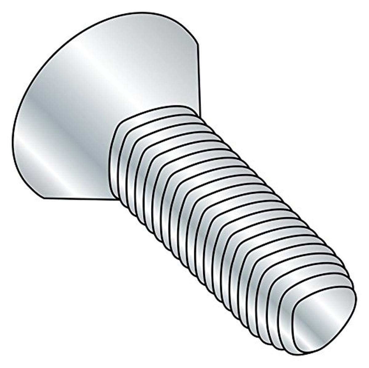 Small Parts 0406RTF Zinc Plated Steel Thread Rolling Screw for Metal, 82° Flat Head, Star Drive, #4-40 Thread Size, 3/8