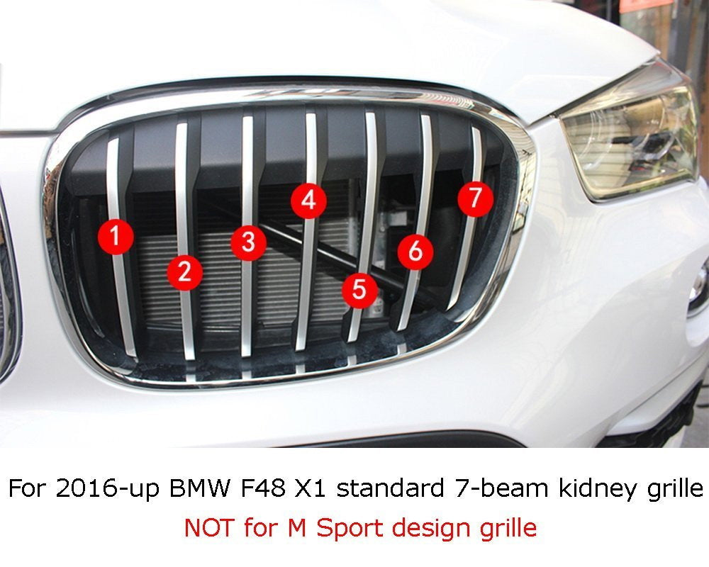 BMW F48 X1 (2016-2019) M Sport Style 3 Color Grille Insert Trims - Center Kidney Grill Upgrade for Enhanced Styling | Perfect for Car Enthusiasts & Customization Projects
