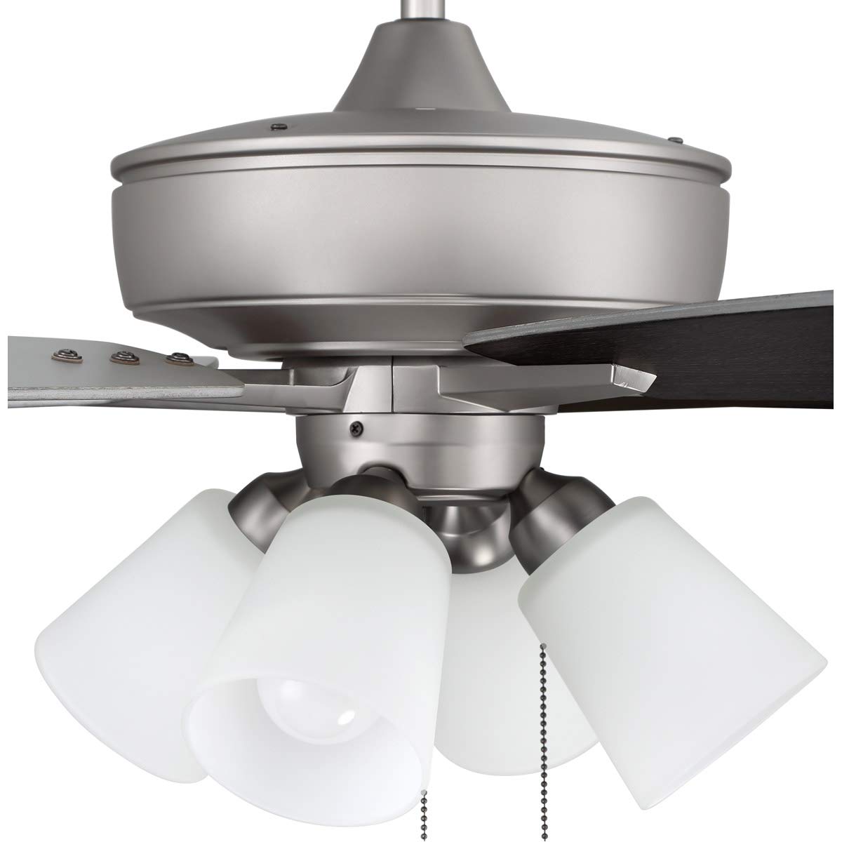 Craftmade S114BN5-60BNGW 60-Inch Indoor Ceiling Fan with LED Light Kit, 5 Reversible Brushed Nickel/Greywood Blades, Pull Chain Control - Perfect for Living Room, Bedroom, and Office Spaces