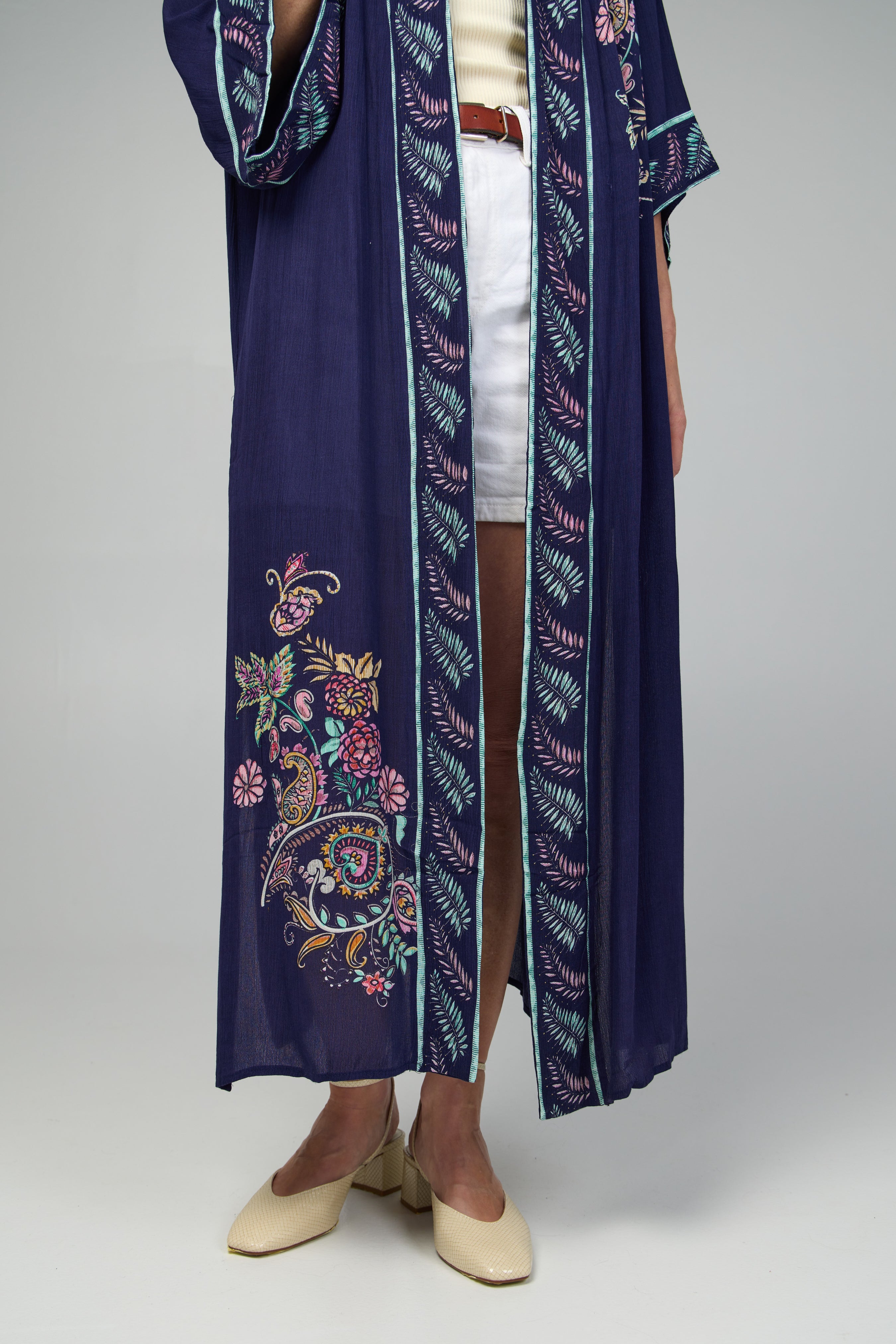 Elegant Flowy Paisley Print Kimono - Long Boho Cover Up for Women | Perfect for Beach, Pool, or Summer Festivals