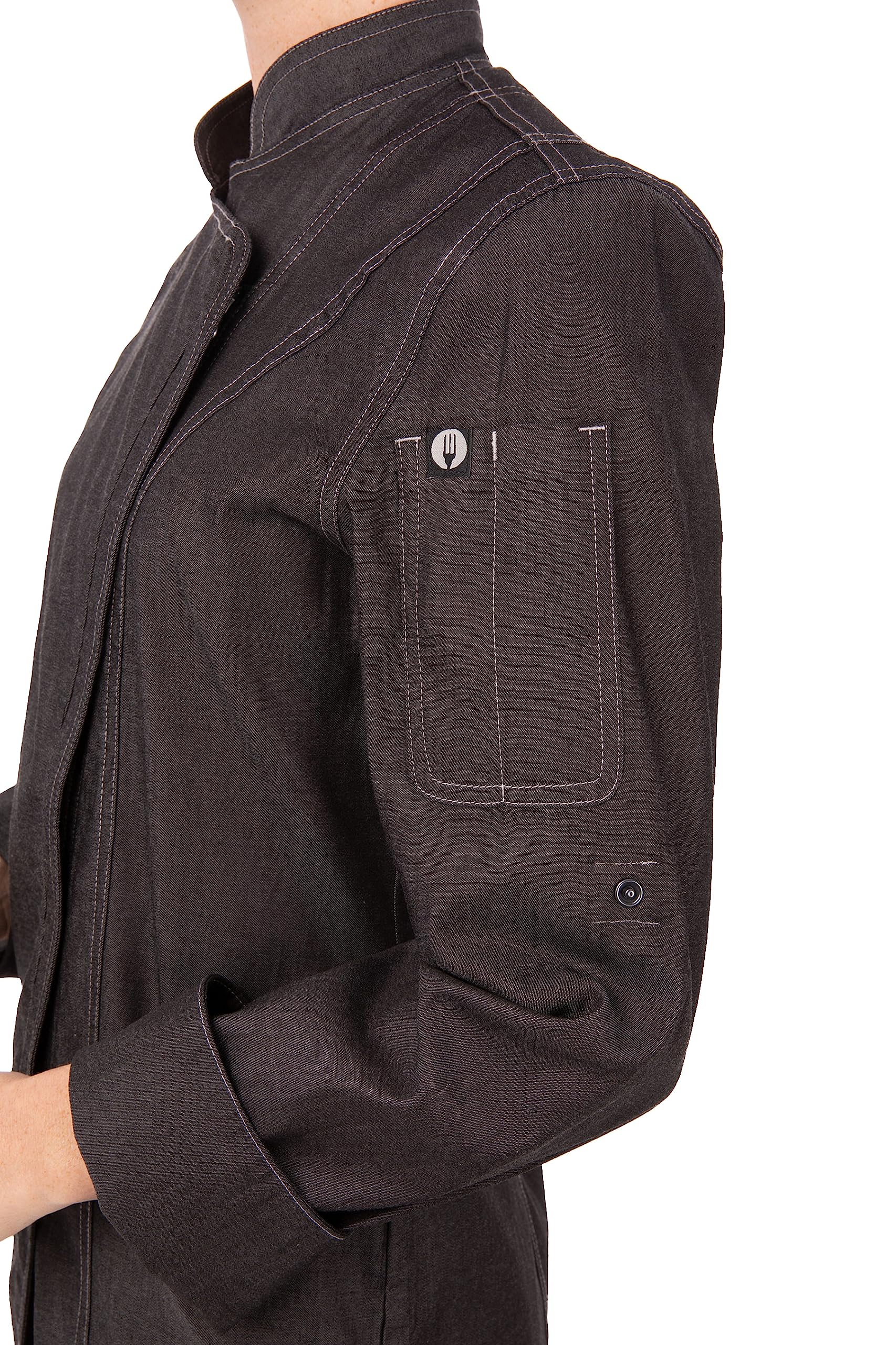 Chef Works Women's Gramercy Denim Chef Coat - Professional Kitchen Apparel for Cooking, Baking & Culinary Arts | Perfect for Chefs, Bakers & Restaurant Staff