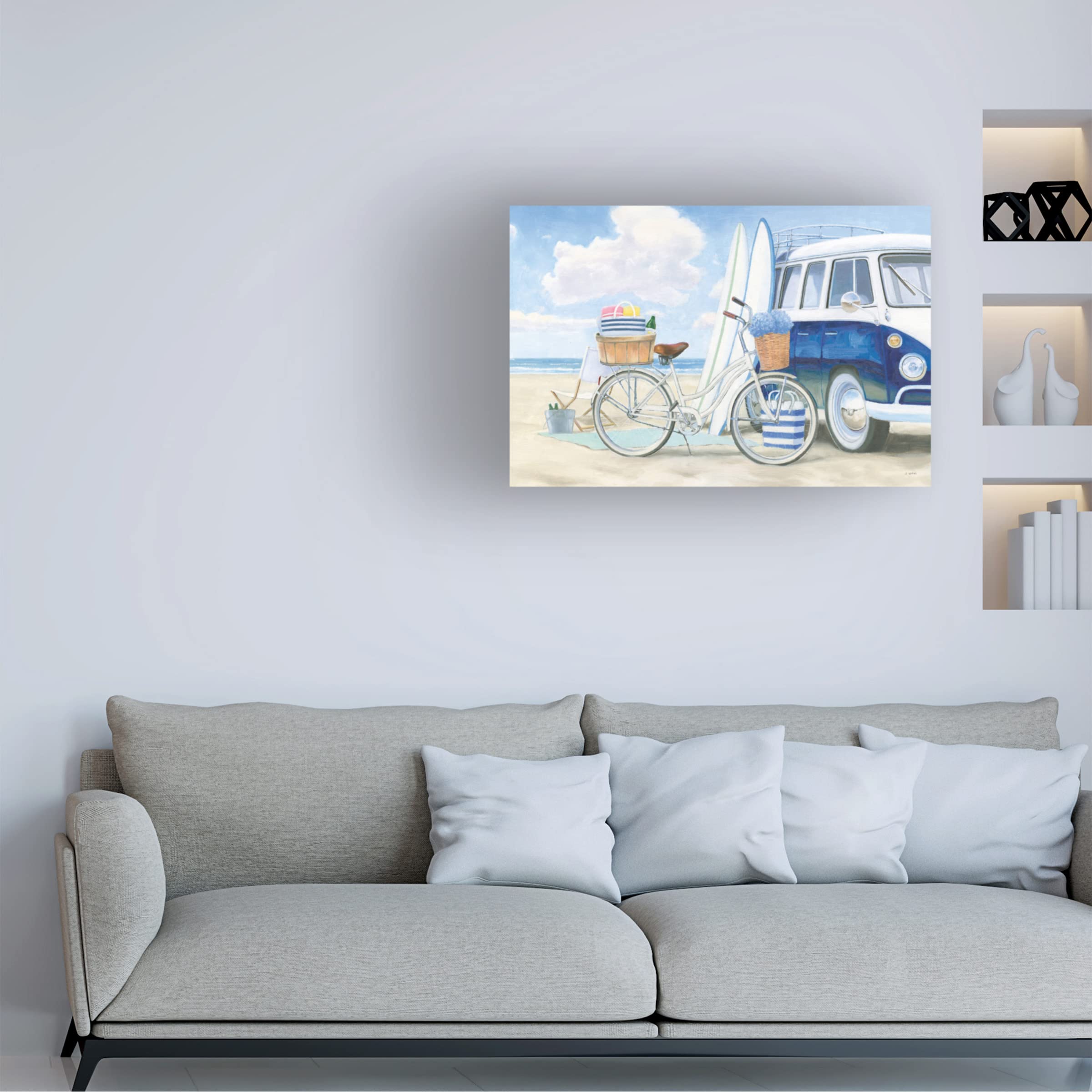 Trademark Fine Art 'Beach Time I' Canvas Wall Art by James Wiens - Coastal Decor for Living Room, Bedroom & Office