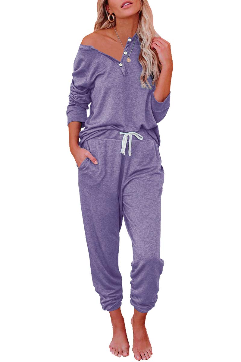 AUTOMET Women's 2-Piece Pajama Set - Soft Summer Lounge Wear with Comfortable Sweatpants | Cozy Sleepwear & Home Loungewear for Relaxing Evenings