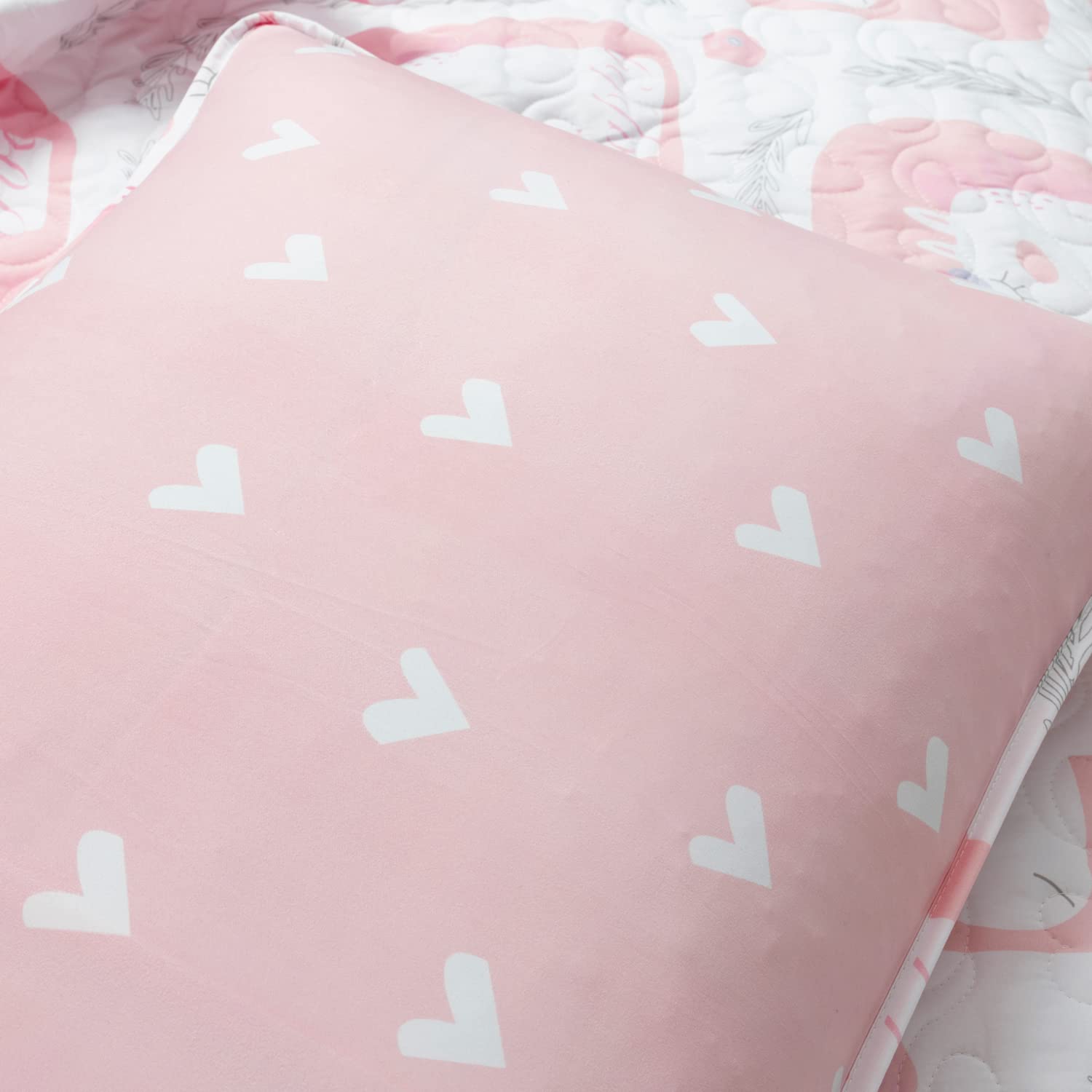 Lush Decor Inspirational Unicorn Reversible Quilt 3-Piece Bedding Set | Full/Queen Size | Pink Magical Kids Bedding | Soft & Cozy Toddler Bedspread | Perfect for Girls' Bedroom, Nursery Decor & Gift Idea