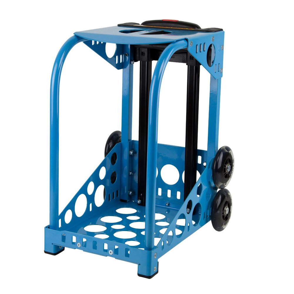 ZUCA Florida Flamingo Sport Insert Bag with Blue Frame & LED Flashing Wheels - Perfect for Skating, Travel & School Backpack Organization