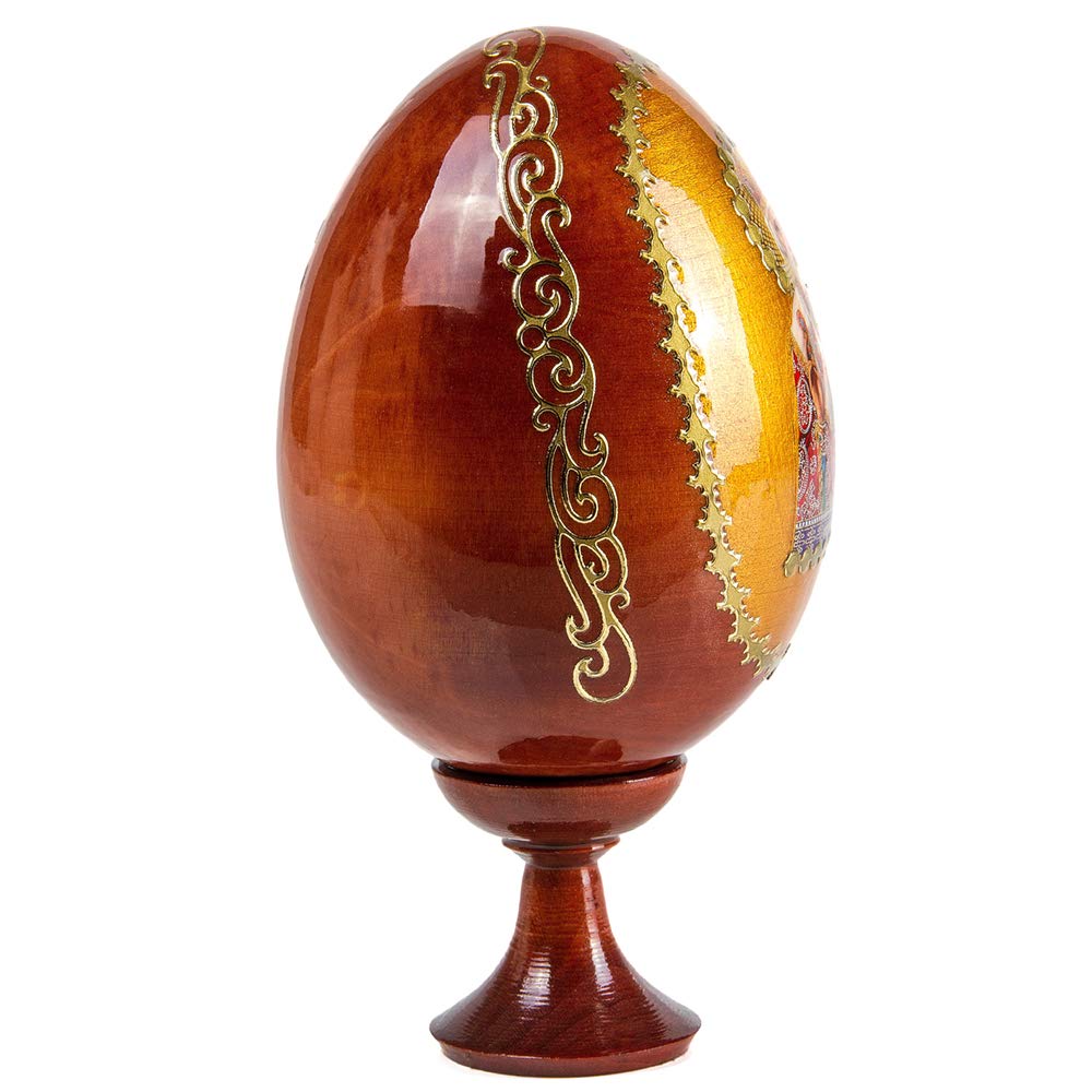 Saint Nicholas Medium Easter Icon Wooden Russian Egg - Handcrafted Religious Decor for Easter, Christmas & Home Blessing - Perfect for Gifts, Church Altars & Holiday Displays