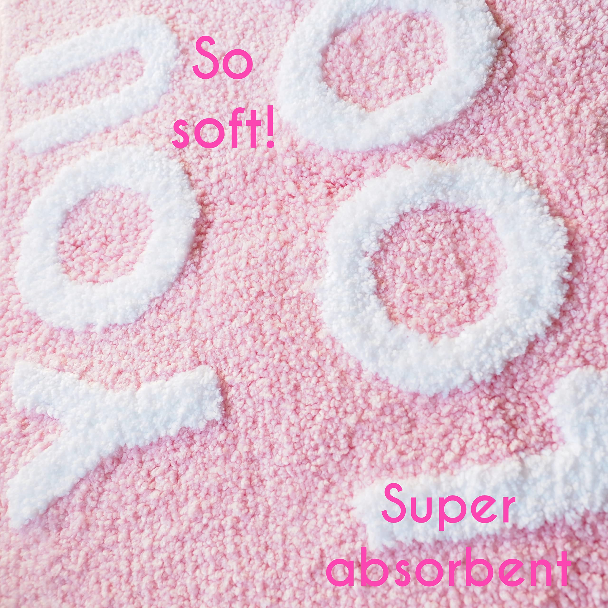 Funny Hello Gorgeous Bath Mat - Non-Slip Washable Bathroom Rug for Women & Girls - Cute Shower Decor in Light Pink & Blush White - Perfect for Bathroom, Vanity & Dorm Room Decor