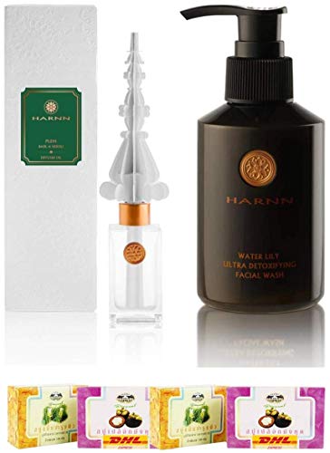 Harnn Pudh Basil & Neroli Ultra Detoxifying Facial Set A56 with Free Tomato Facial Mask | Water Lily Skincare for Deep Cleansing & Brightening | DHL Express Shipping by Thaigiftshop | Perfect for Spa Day & At-Home Facial Treatment