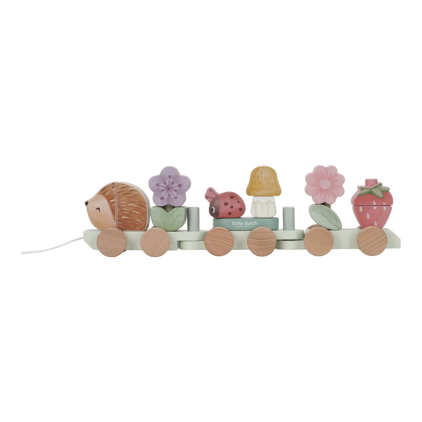 Fairy Garden Wooden Hedgehog Stacking Train Toy - Montessori Educational Stacking Blocks for Toddlers, Perfect for Imaginative Play & Kids Room Decor