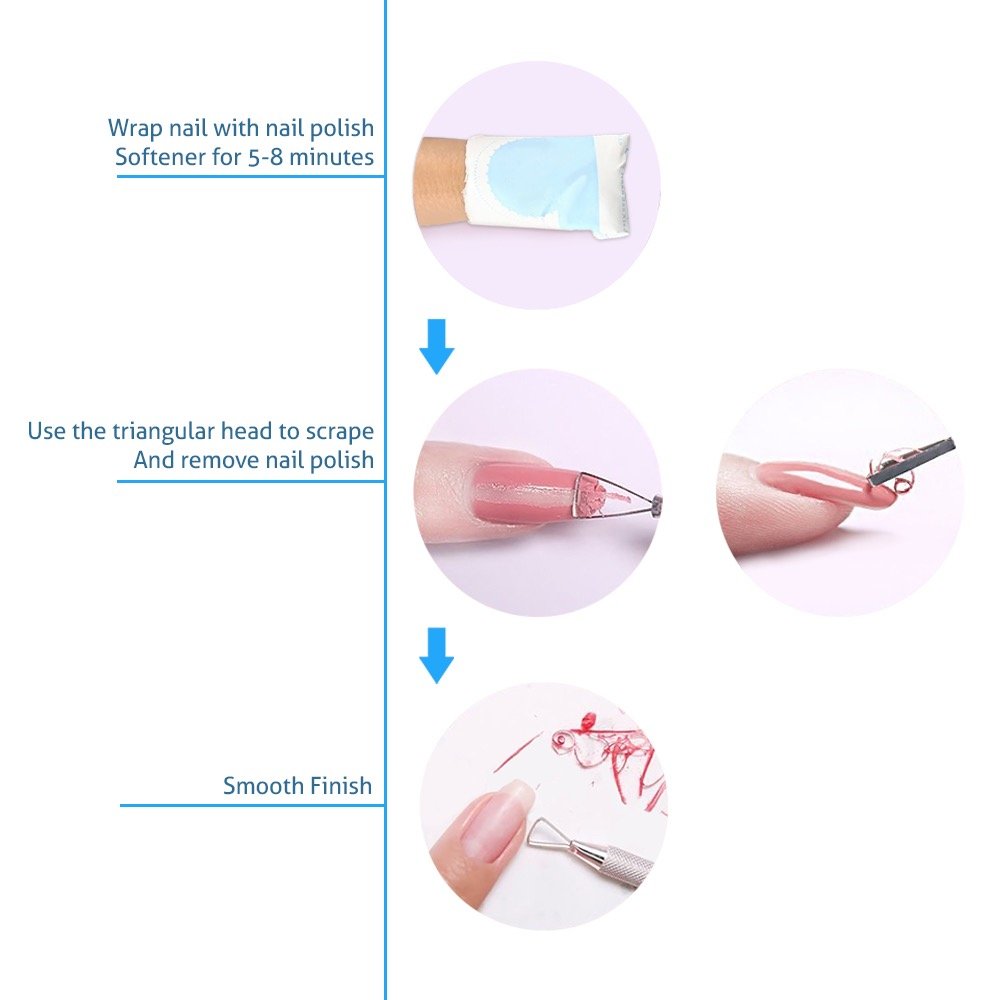 Premium Stainless Steel Cuticle & Nail Care Set - Professional Spoon Shaped Cuticle Pusher, Triangle Peeler & Gel Polish Remover Tool for Manicure & Pedicure - Perfect for Salon, Home Nail Care & DIY Nail Art (Silver)