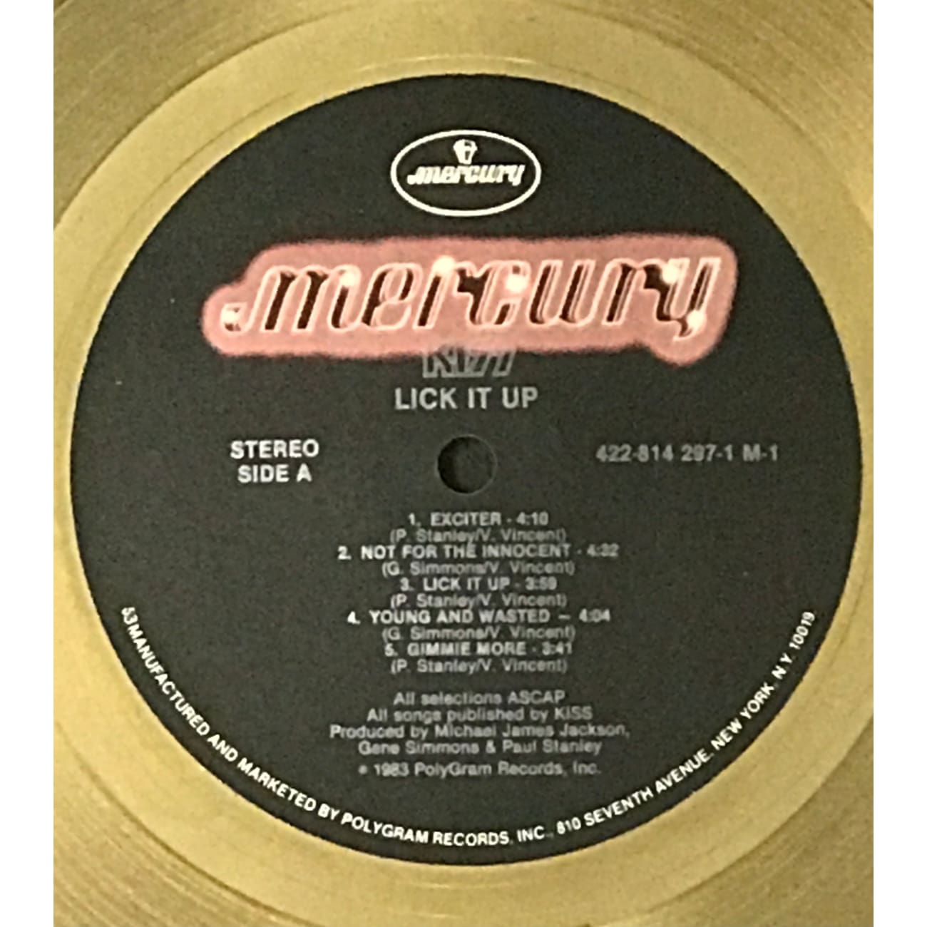 KISS Lick It Up RIAA Gold Album Award - Official Certified Music Collectible for Fans & Memorabilia Enthusiasts - Perfect for Home Display, Music Room Decor, or Gift for Rock Music Lovers
