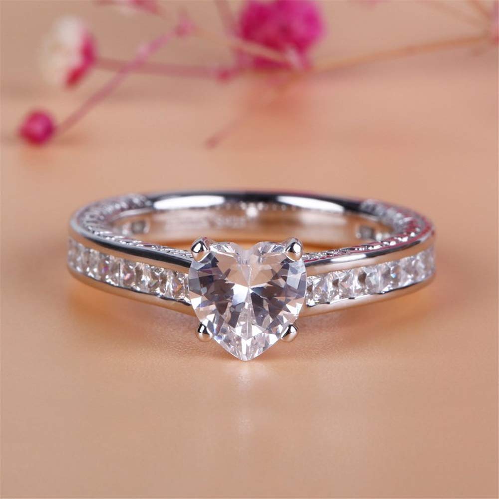 Jeulia 2 Carat Heart Cut Cubic Zirconia Engagement Ring - 925 Sterling Silver Wedding Band for Women, Anniversary & Valentine's Day Gift - Perfect for Proposals, Bridal Jewelry & Romantic Occasions