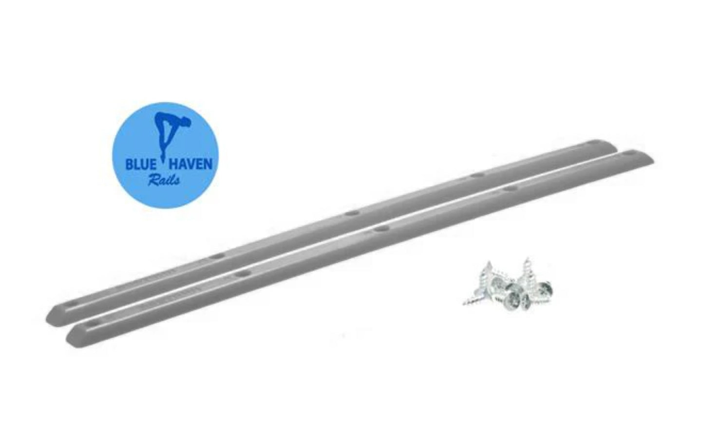 BlueHaven Dogtown Skateboard Rails - 14.5 Inch Grey - Perfect for Street Skating and Park Tricks
