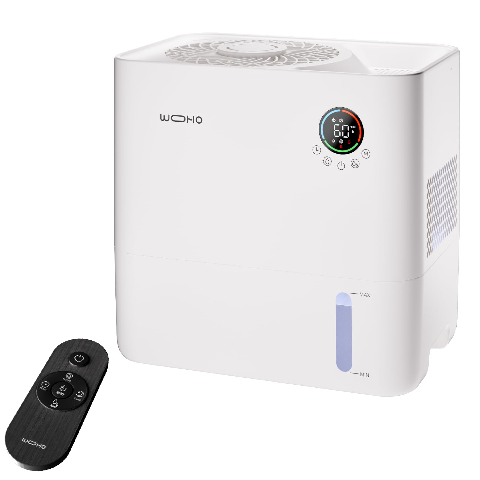 5L Quiet Top-Fill Evaporative Humidifier - No Mist, No White Dust, 5 Speed & 14H Timer with Aroma Diffuser - Perfect for Baby Nursery, Bedroom, Home & Office - Relieves Dry Air for Better Sleep & Comfort