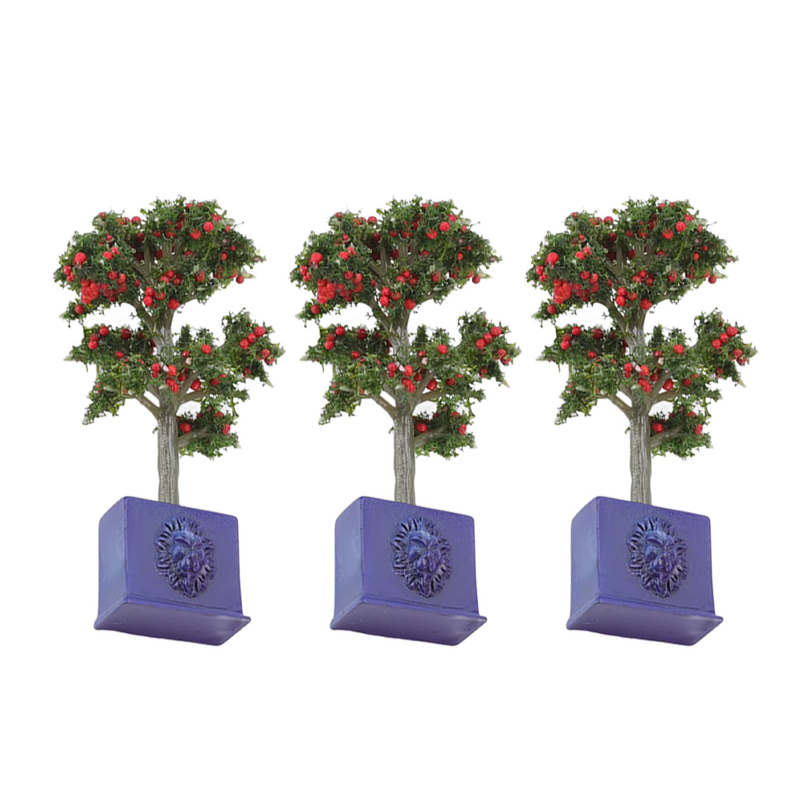 1:12 Scale Miniature Dollhouse Plants - 3PCS Artificial Fruit Tree Model for Dollhouse Decoration | Perfect for DIY Miniature Scenes, Fairy Gardens & Collectible Displays