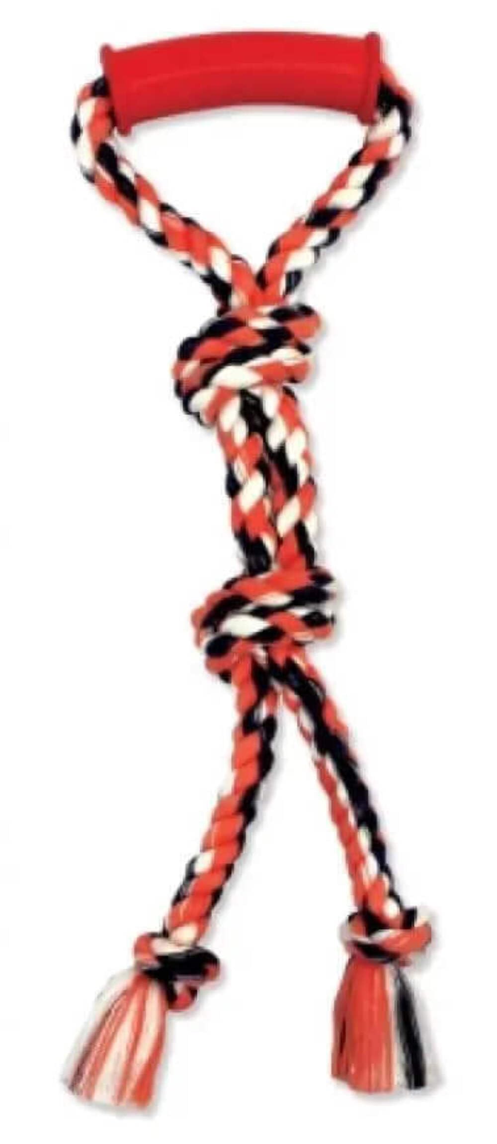 Premium Cotton-Poly Rope Tug Toy for Dogs - Mammoth Flossy Chews Color Twin Tug with Handle - Interactive Dual Dog Toy for Small Dogs (16