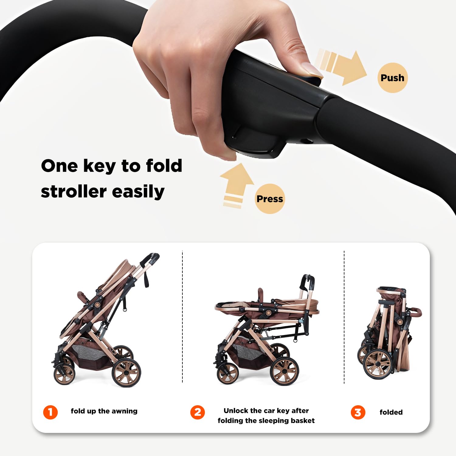 Best Baby Stroller for Newborns - Foldable Lightweight Pushchair with Adjustable Canopy, Shock-Absorbent Wheels & Reclining Seat | Perfect for Travel, Shopping & Daily Walks