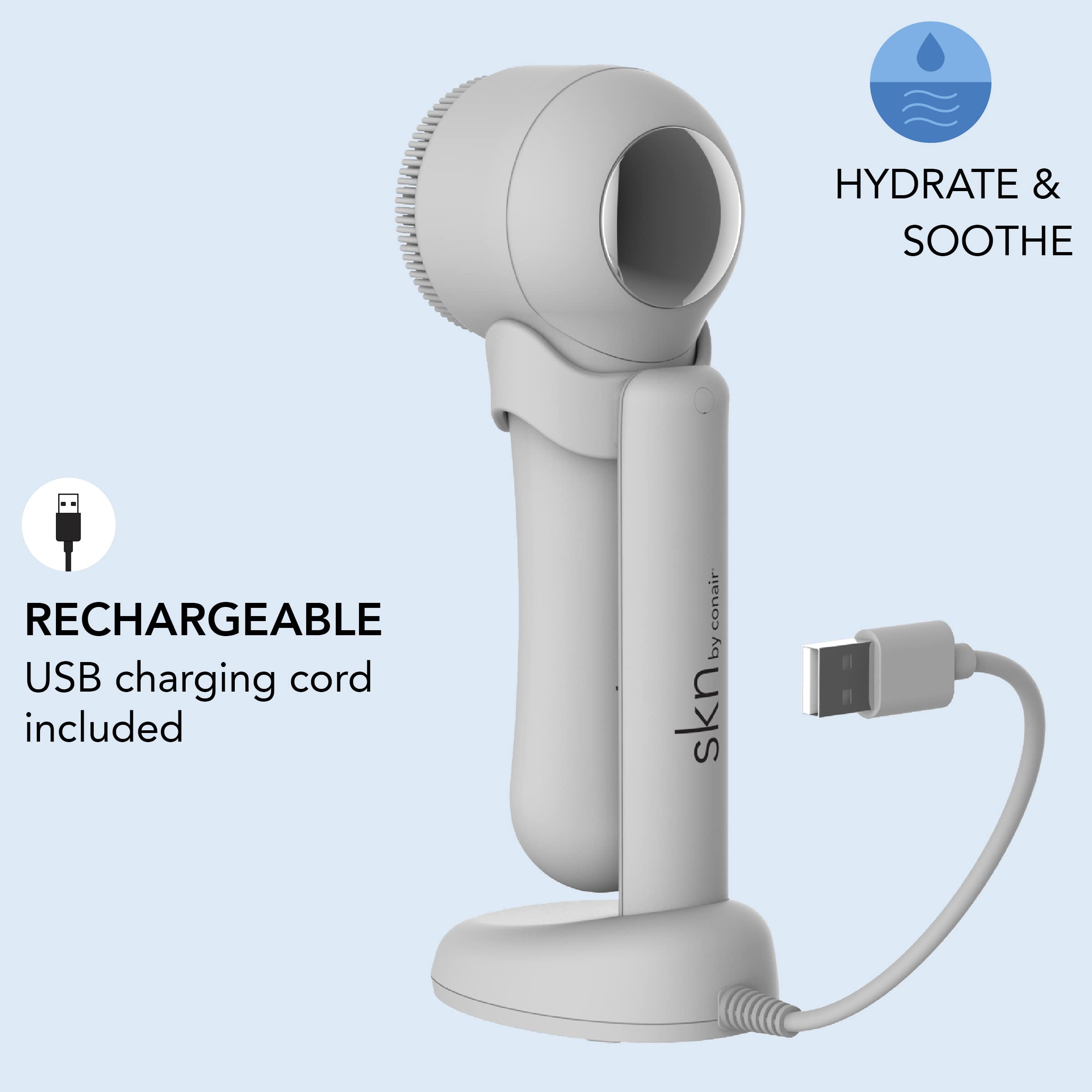 Conair Cryotherapy Advanced Facial Cleansing Brush with Ultra-Hygienic Silicone Brush Head & Cooling Plate - Reduces Puffiness, Soothes Inflammation - Perfect for Daily Skincare & Post-Workout Facial Care