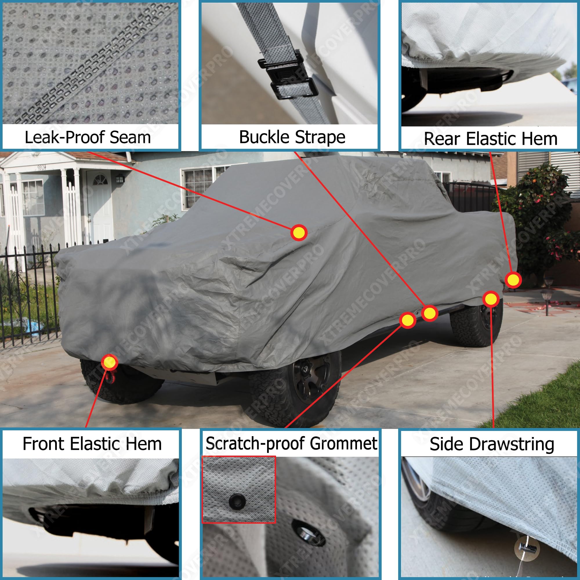 XTREMECOVERPRO Platinum Series Grey Truck Cover for 2019-2025 Chevy Colorado EXT Cab 6ft Bed - Waterproof, UV Protection, All-Weather Car Cover for Outdoor Parking & Vehicle Protection