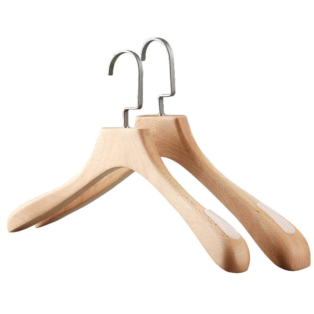 Premium Wooden Suit Hangers Set of 10 - Heavy Duty Closet Hangers for Men & Women (5 Men's + 5 Women's) - Natural Finish Shirt & Dress Hangers - Ideal for Wardrobe Organization, Dry Cleaning Storage & Travel Garment Care