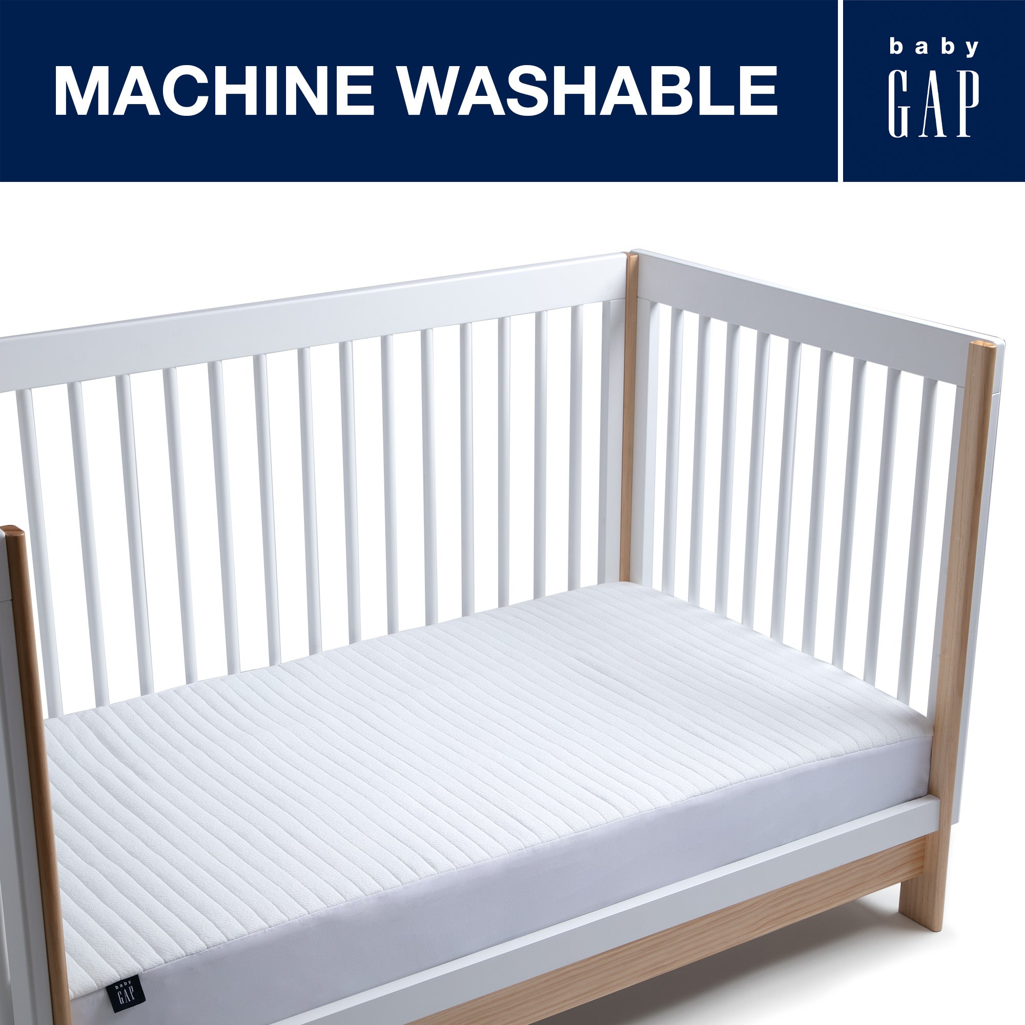 BabyGap Cooling Crib Mattress Pad & Protector - Breathable Waterproof Cover for Infant Safety | Perfect for Nursery, Daycare & Travel Use